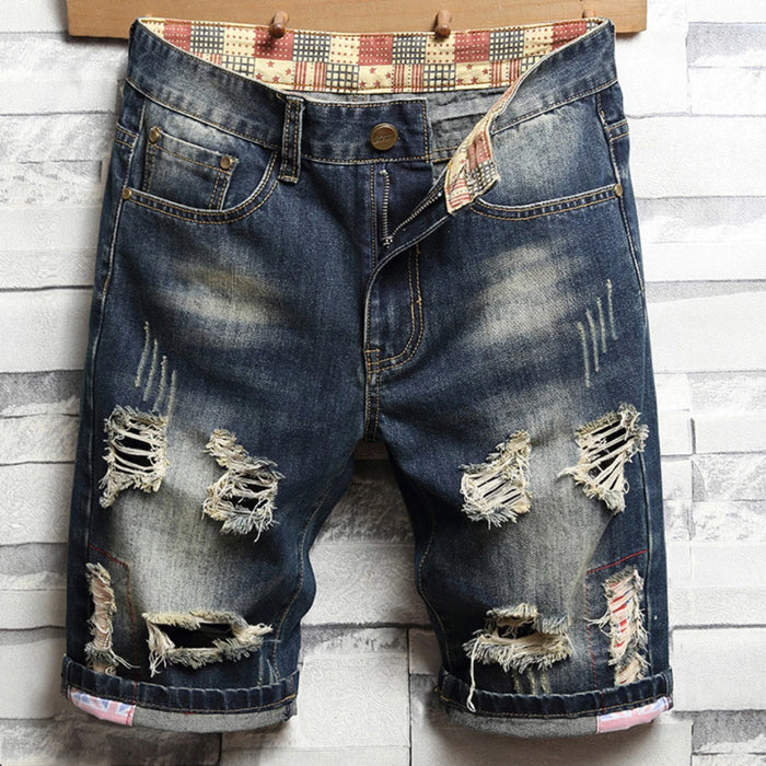 Hole Vintage Men Jeans Shorts