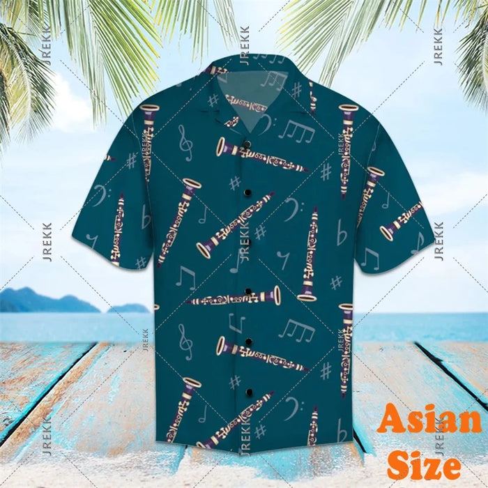 DJ Music Party Neon Print Hawaii Shirt Men's Clothing