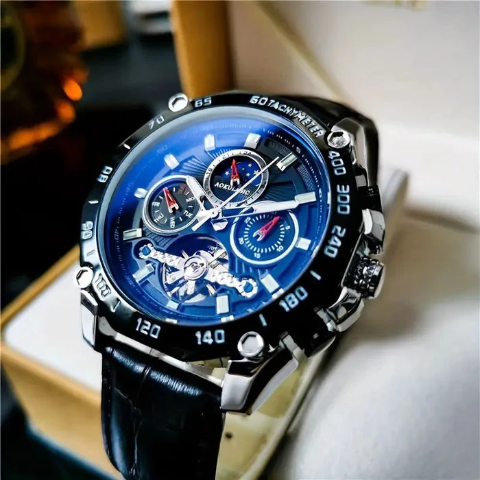 New Cool and High-Quality Automatic Mechanical Cut Out Watch for Men - Waterproof, Luminous,