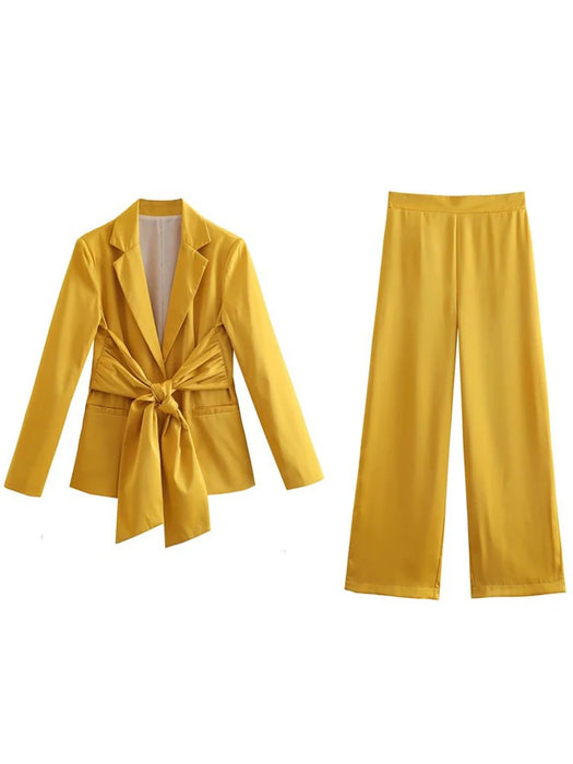 New Two Piece Womens Fashion Long Sleeve Bow